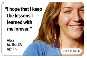 I hope that I keep the lessons I learned with me forever., Alyse