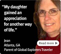 My daughter gained an appreciation for another way of life., Jean